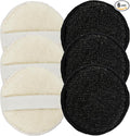 S&T INC. Face Scrubber, Dual-Sided Face Exfoliator with Elastic Strap, Facial Cleansing Pads and Makeup Remover, 3.3 Inch Diameter, 6 Pack, Black and Taupe