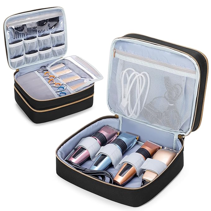 CURMIO Double Layer Hair Clipper Travel Case for Most Standard Hair Trimmer