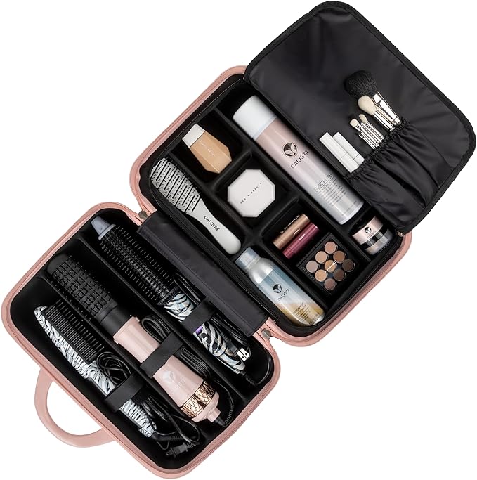 Calista 3-in-1 Beauty Case, Cosmetic & Hair Tool Organizer, Dove Gray