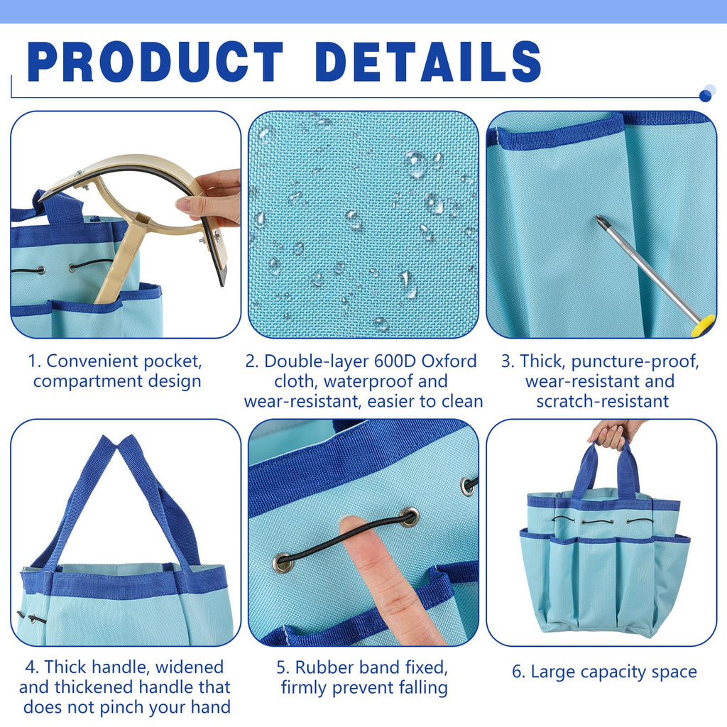 Abbylike Grooming Tote Bag for Horses and Dogs Organize Tack Tools Equestrian Grooming Kit Care Portable with Multiple Pockets for Supplies(Vintage,15 x 12 x 5.5 Inches,Blue)