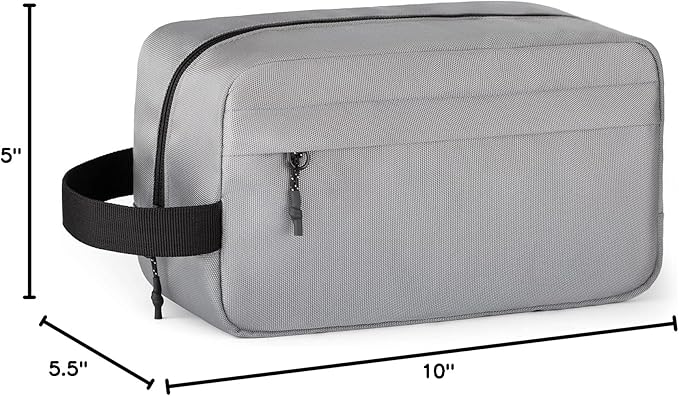 Vorspack Travel Toiletry Bag for Men - Hanging Toiletries Bag Water Resistant Travel Bag for Toiletries Accessories - Grey