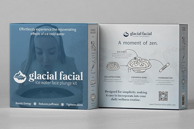 Glacial Facial Ice Water Face Plunge Kit, Chemical Free, Face Mask Alternative for Smooth Skin