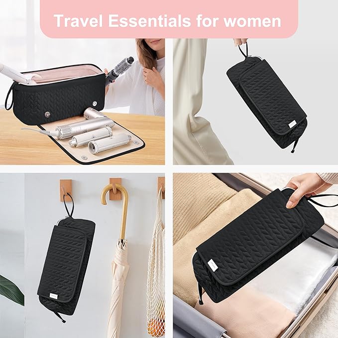 KarSyon Hair Tools Travel Bag with Hot Tool Mat 2 in 1 Organizer Bags