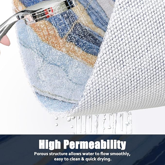 Shower Mat Non Slip: 16x24 Inch Soft and Comfortable PVC Loofah Shower Mats for Inside Shower, Anti Slip Shower Stall Mat for Kids Elderly, Quick Drying