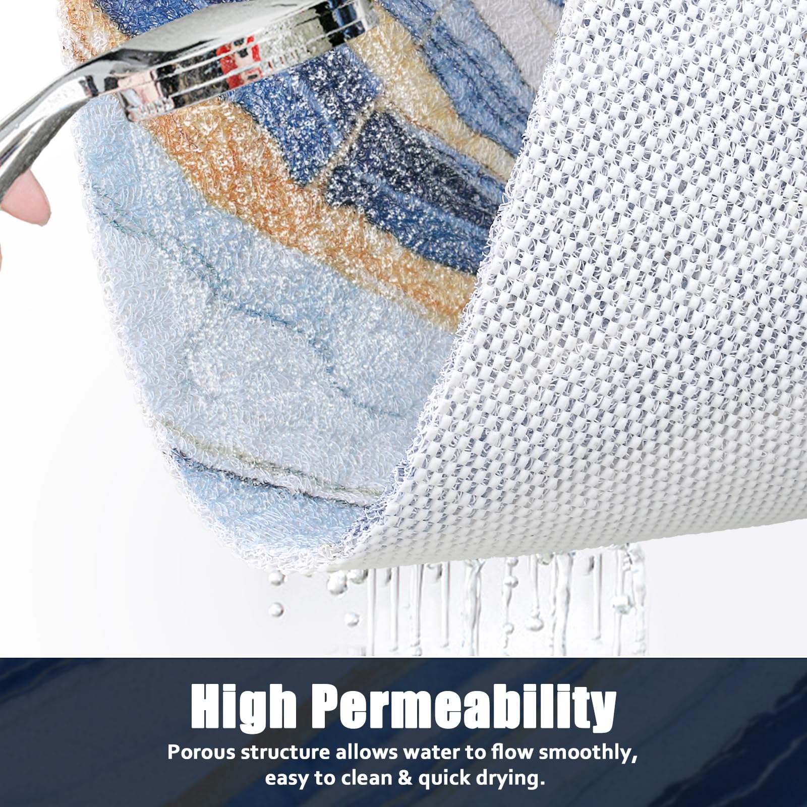 Shower Mat Non Slip: 32x32 Inch Soft and Comfortable Square Shower Mat, PVC Loofah Massage Showe Mats for Inside Shower, Anti Slip Mat for Shower, Tub, Floor, Bathroom, Kitchen, Hotel, Quick Drying