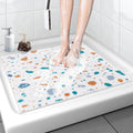 Shower Mat Anti Slip - 24x24 Inch Soft Comfort Bath Mat with Drainage Holes, PVC Loofah Massage Bathmat for Shower, Tub, Bathroom, Wet Areas, Quick Drying