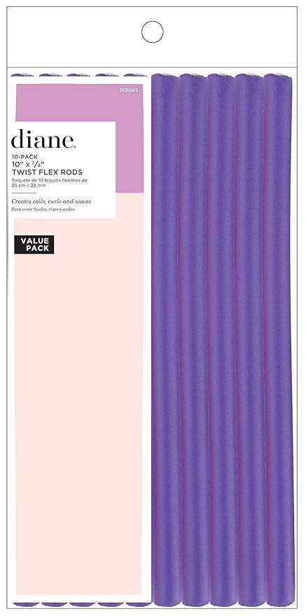Diane DER002 Twist-flex Rods, Purple, 7/8 Inch 10 Pack