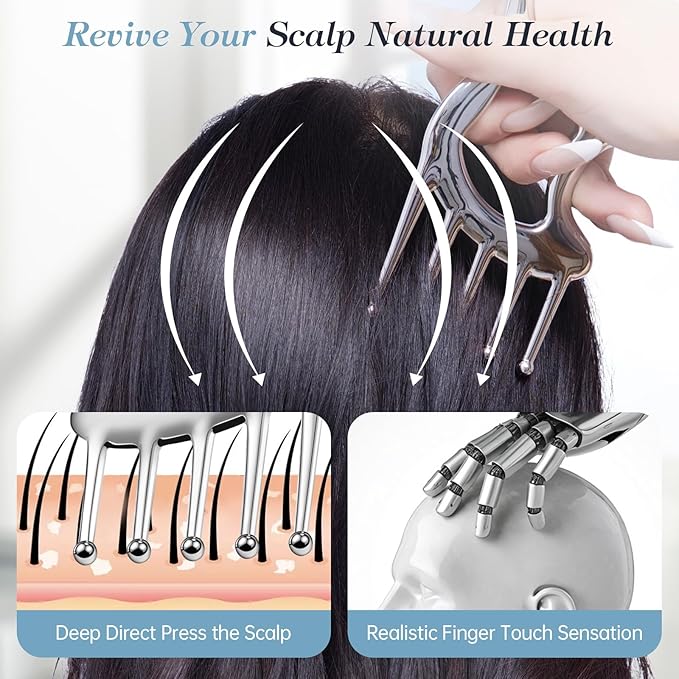 Metal Gua Sha Facial Massage Tools, Scalp Massage Comb for Head