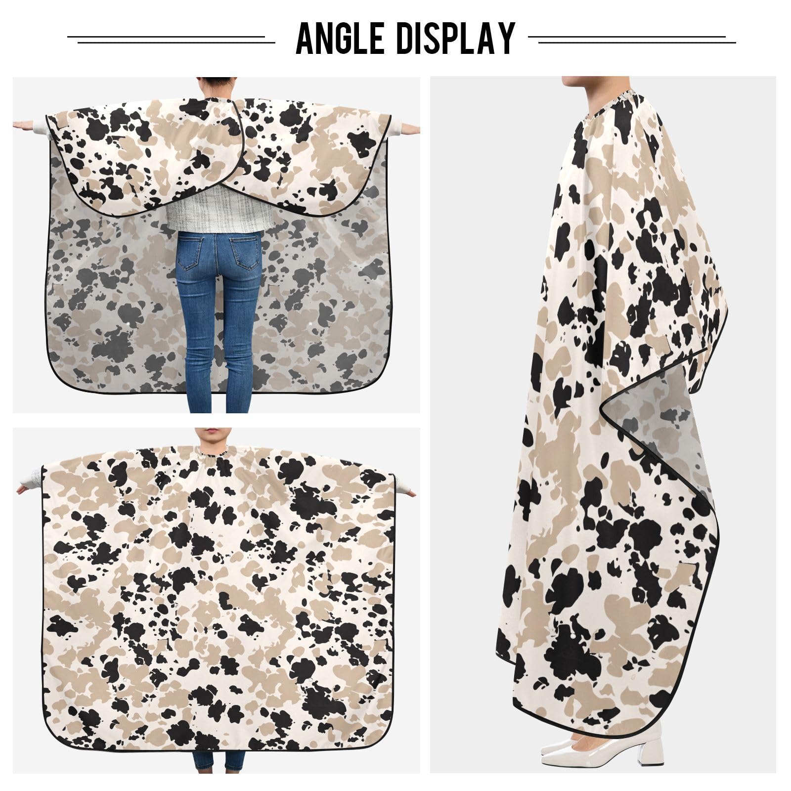 ALAZA Abstrac Leopard Spot Barber Cape for Men Women, Waterproof Haircut Apron Beard Shaving Bib Hair Cutting Cloth 55 x 65 Inch