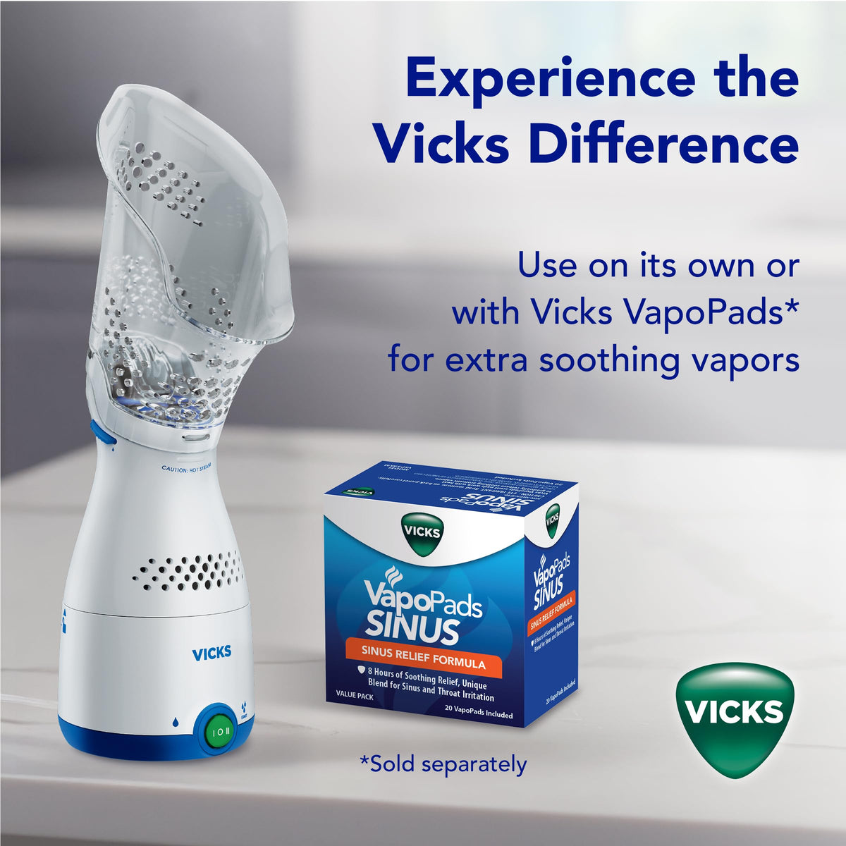 Vicks Sinus Inhaler for Sinus Relief, Works with VapoPads (1 Included)