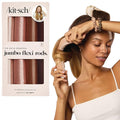 Kitsch Satin Jumbo Flexi Rods, Heatless Curling Rods - No Heat Curls Overnight, Comfortable Hair Curlers to Sleep In for Frizz-Free and No Heat Damage Styling - 4pcs, Rosewood