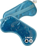 Alpi Plush Gel Beads Hot/Cold Eye Mask – Eye Masks for Dark Circles and Puffiness – Microwavable Plush Pack for Relaxation & Tension Comfort – Reusable Heated or Cooling Compress – Baby Blue, 8”x4”