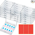 Landhoow 15 Pcs Press On Nail Boxes Nail Display Case with 30 Adhesive Tape, Artificial Press On Nail Container, Acrylic Storage Organizer(Clear)