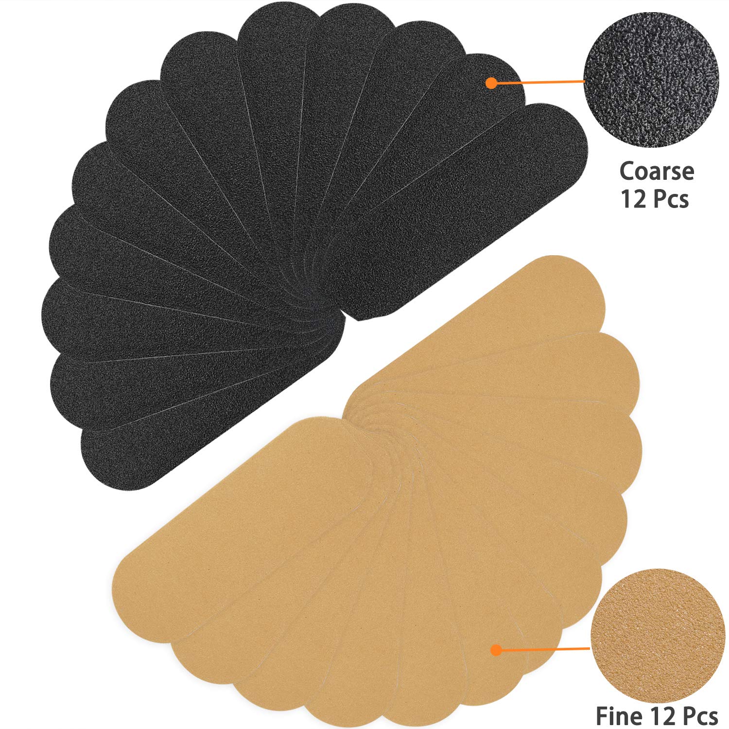 Stainless Steel Pedi File Refill, 100&180 Grit - Pedicure Refill Pads - Foot Rasp Pad with Removable Glue,Size 5.2" L x 1.7" W,24 Count