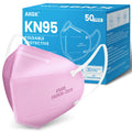 akgk KN95 Face Mask 50 PCS, Breathable Protection Masks, 5-Ply KN95 Hot Pink Masks, Cup Dust Safety Masks