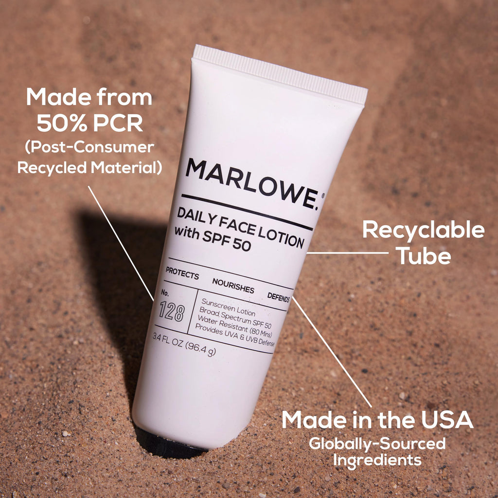 MARLOWE. Face Moisturizer with SPF 50, Daily Sunscreen Lotion, 3.4 oz