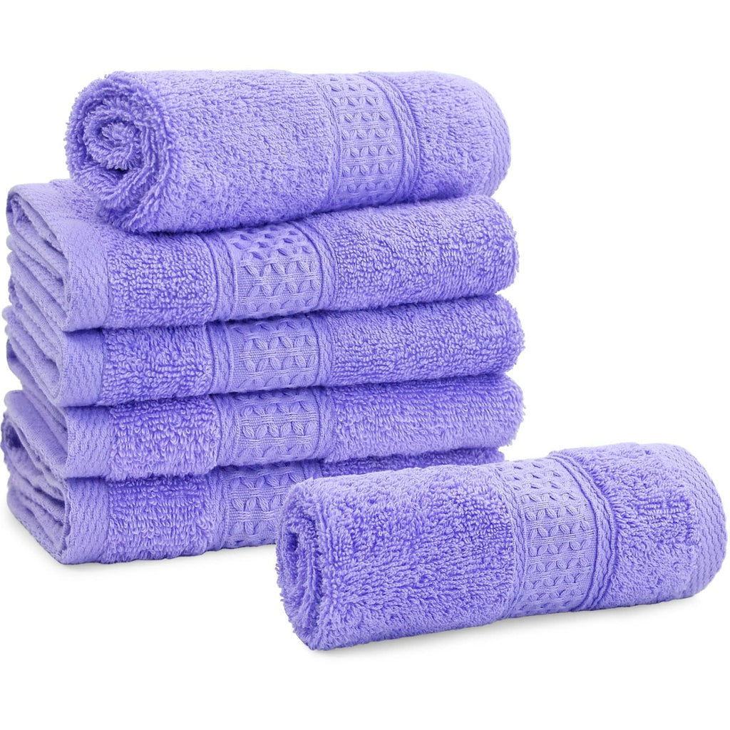 Cleanbear Wash Cloths Cotton Facecloths Set of 6, 13 by 13 Inches