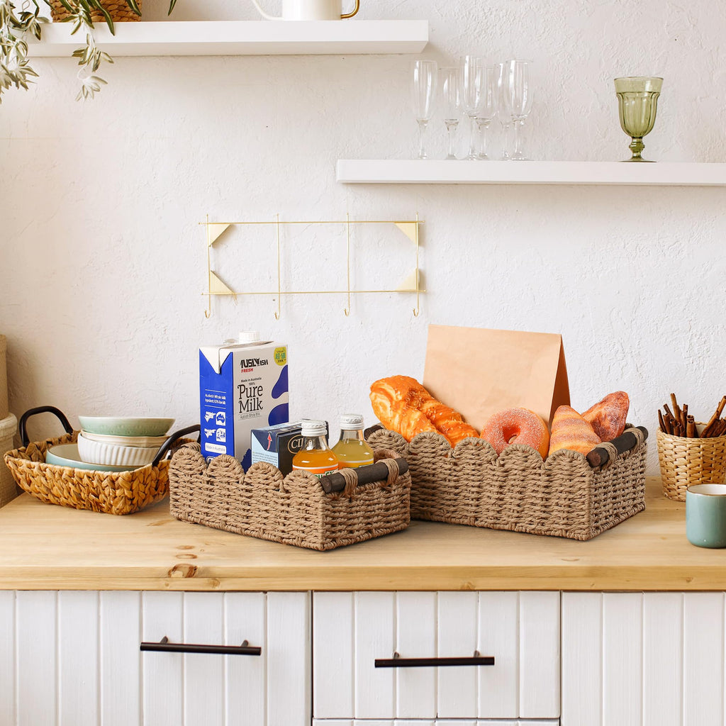 Wicker Baskets for Organizing Toilet Paper Storage Basket