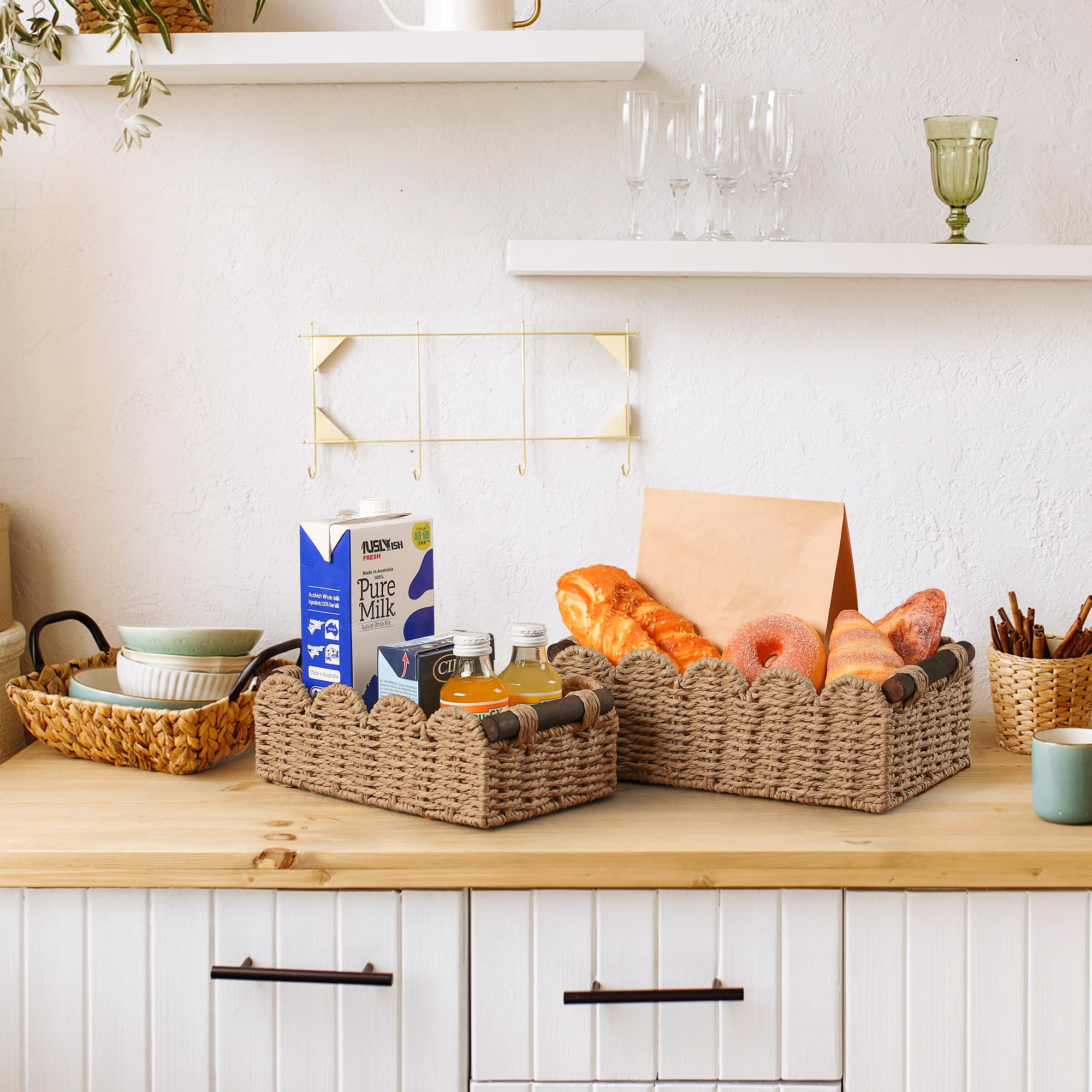 Wicker Baskets for Organizing Toilet Paper Storage Basket