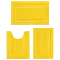 SHACOS Yellow Bathroom Rugs Sets 3 Piece Bath Mat U Shaped Toilet Rug