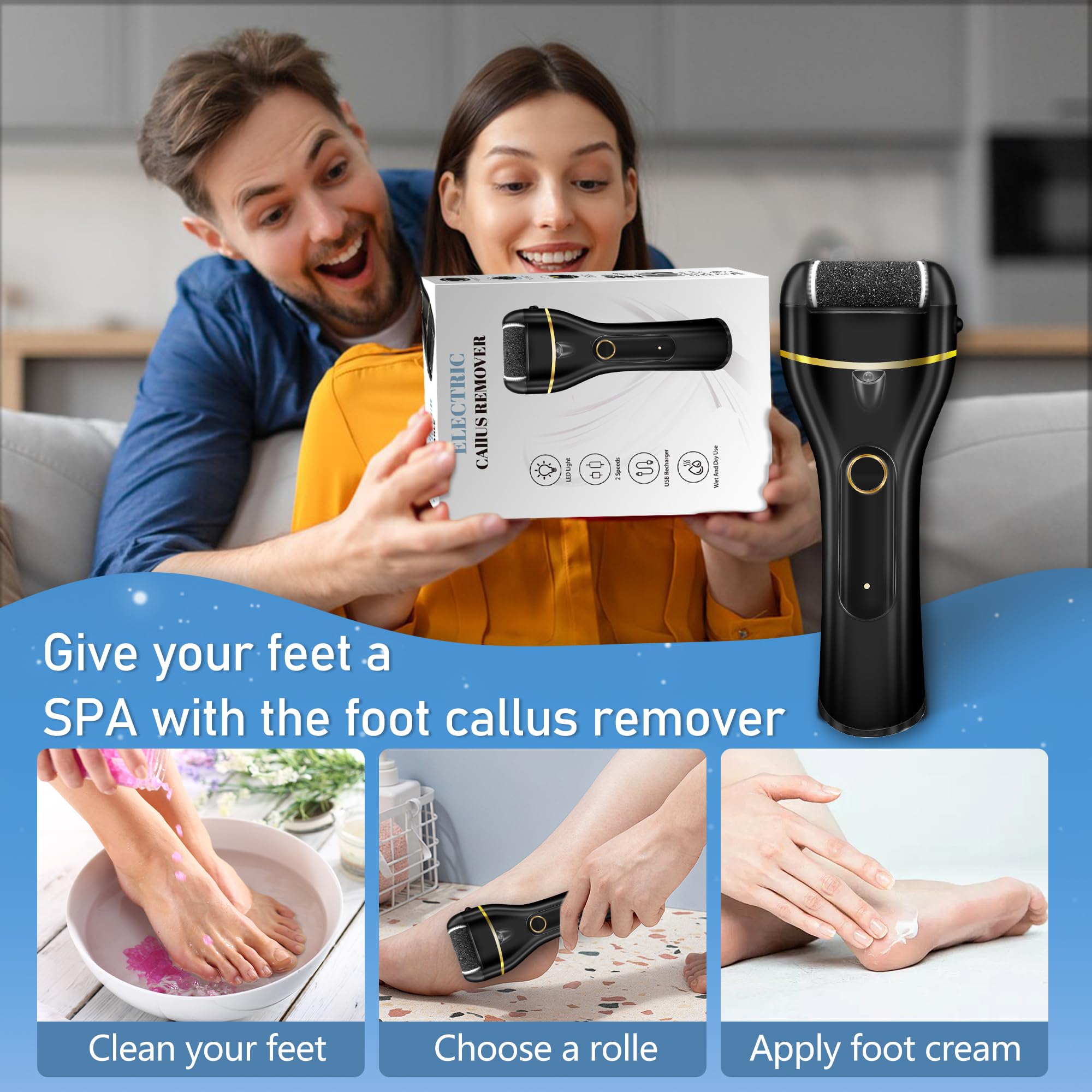 Electric Foot Callus Remover Waterproof，17 in1 Callus Remover for Feet
