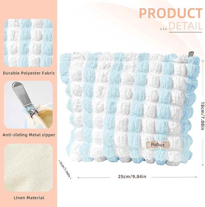 Purbert Bubble Cloud Makeup Bag - Large Capacity Travel Cosmetic Organizer