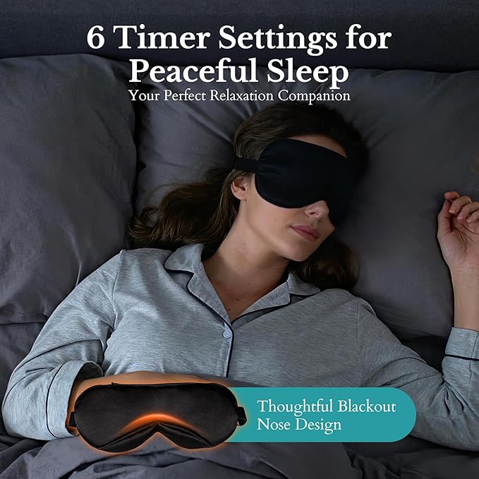 Cordless Heated Eye Mask, Silk Warm Eye Compress for Dry Eyes, Eye Relief, Improved Sleep, Washable Eye Heating Pad for Travel, 5 Temp & 6 Timers, 2-in-1 Heated & Cooling Gel Mask(2 Pack