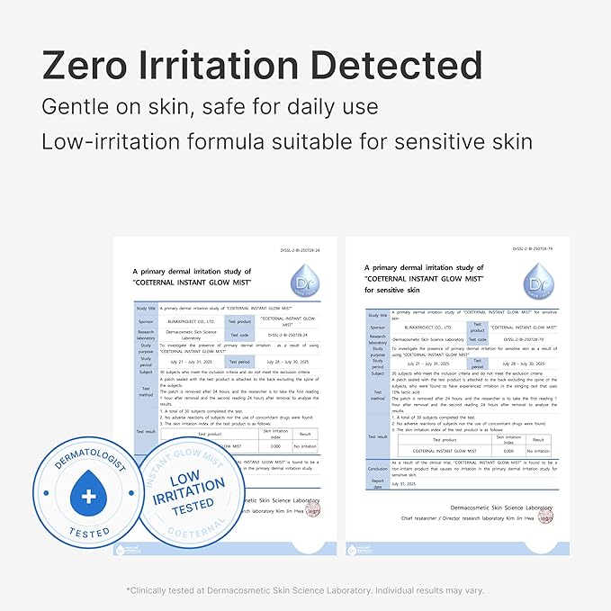 Coeternal Instant Glow Mist, Hydrating Lightweight Korean Face Mist with Algae 11, Niacinamide and Turmeric root, Moisturizing Spray for Dewy, Glass Skin, For Dry or Sensitive Skin, 120ml / 4.0 fl.oz.