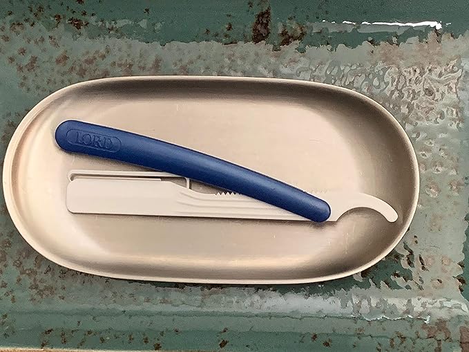 50 Disposable Razor Blades Male Barber Straight Blade Beard Shaping Tool, Beard Razor Shaper Edge Shaving Razors for Men Individually Wrapped