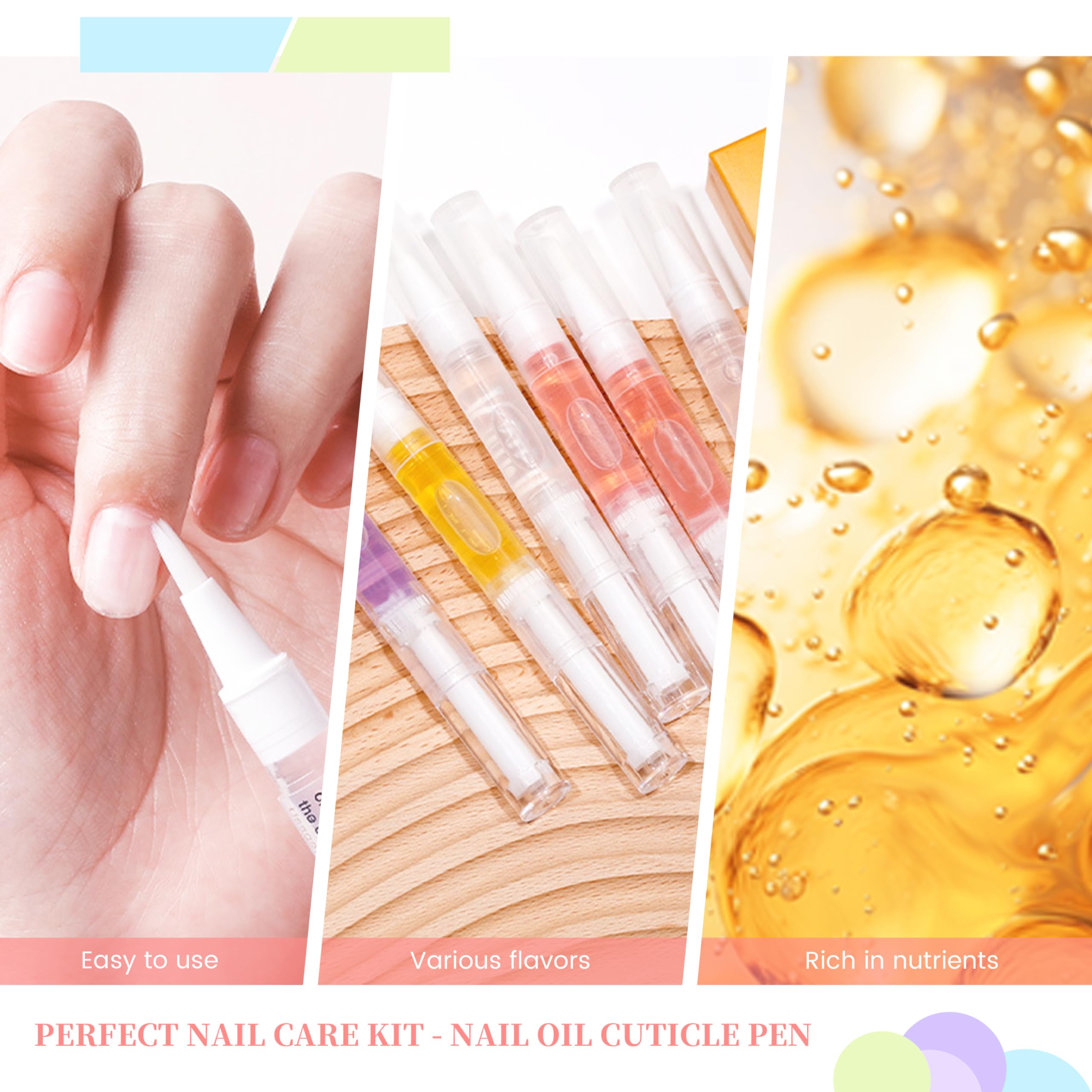 SULLMAR Nail Oil Cuticles Pens 8pcs Nail Care Kit 8 Smell Cuticle Pen Nutrition Oil Nail Art Professional Manicure Set for Nails Softener Nourish Skin