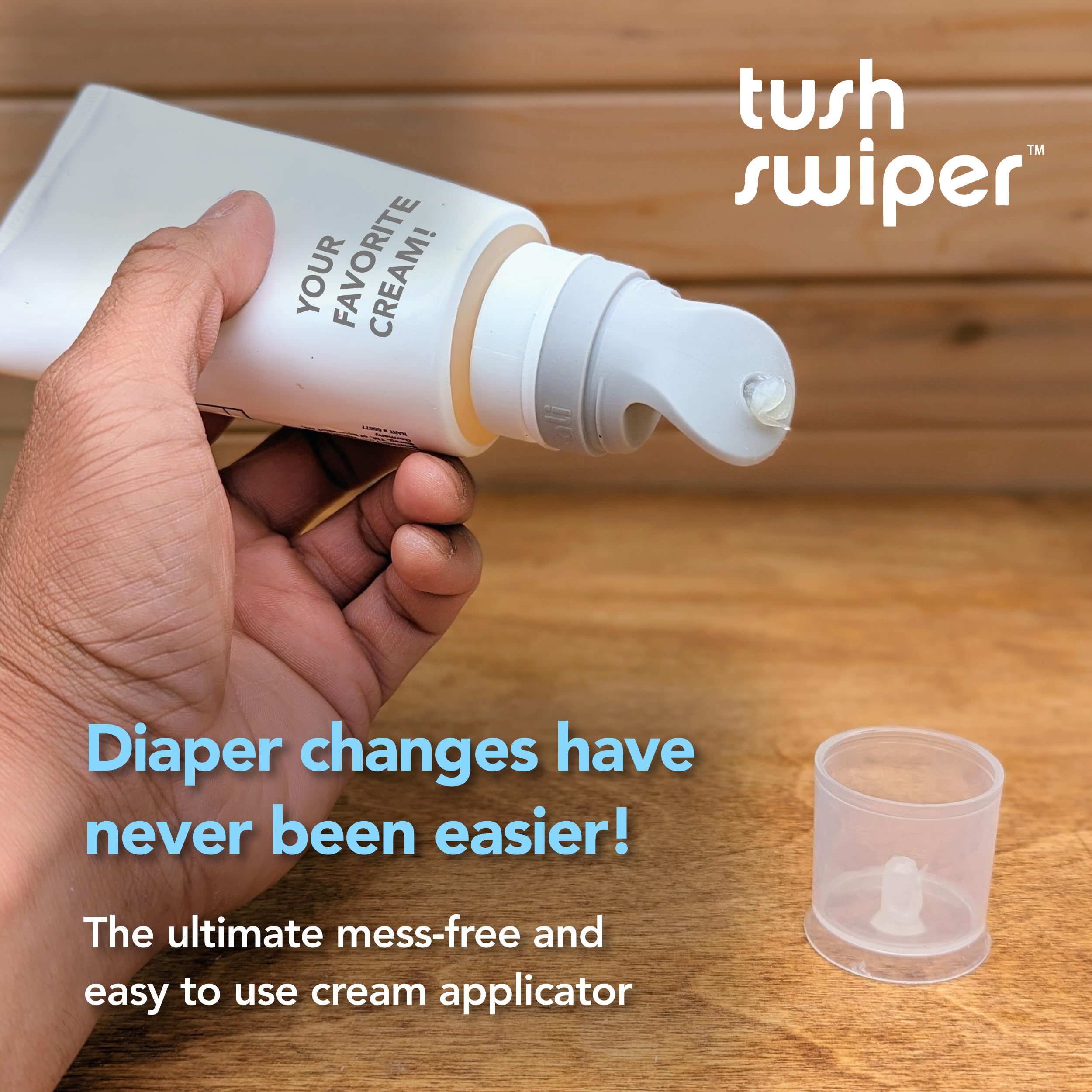 Eli & Ali Tush Swiper - Diaper Cream Applicator Fits Most Creams, Grey 1pk