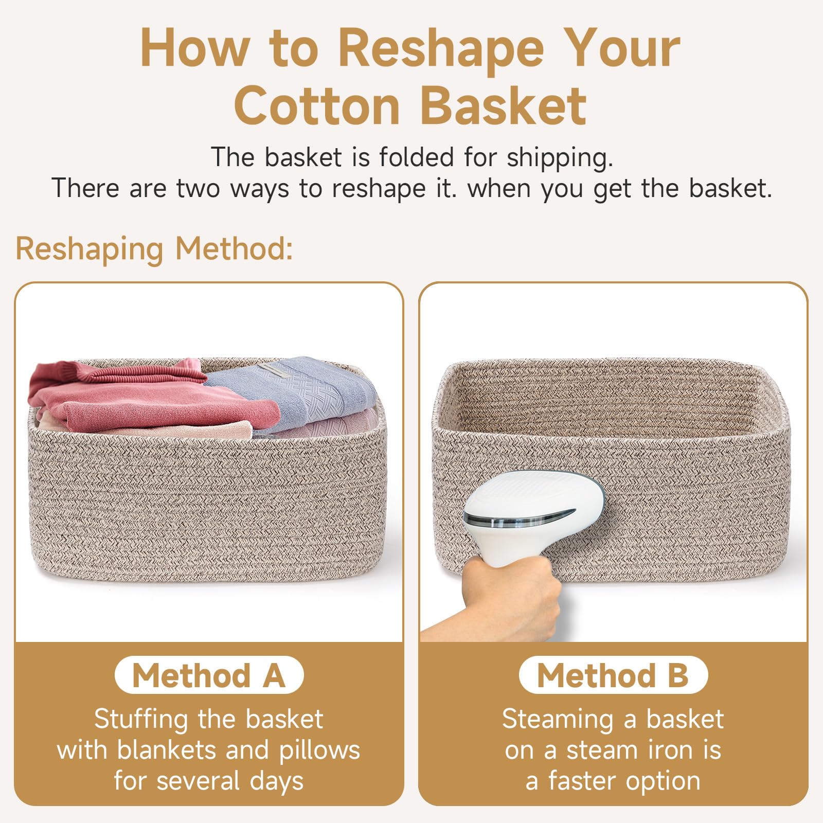 3 Pack Small Storage Baskets for Organizing, 11.8×7.8×5.1", Sky Blue