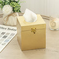 UPPER DECOR Gold Tissue Box Cover, Elegant Square Tissue Box Holder for Bathroom, Bedroom, and Office, Modern Decorative Tissue Box for Home Décor
