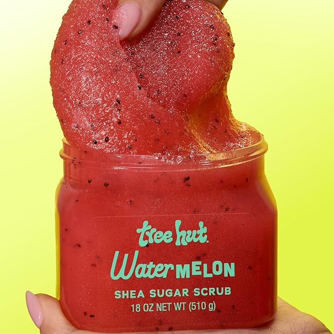 Tree Hut Watermelon Body Scrub, Exfoliating Sugar Scrub, Vegan, 18 Oz