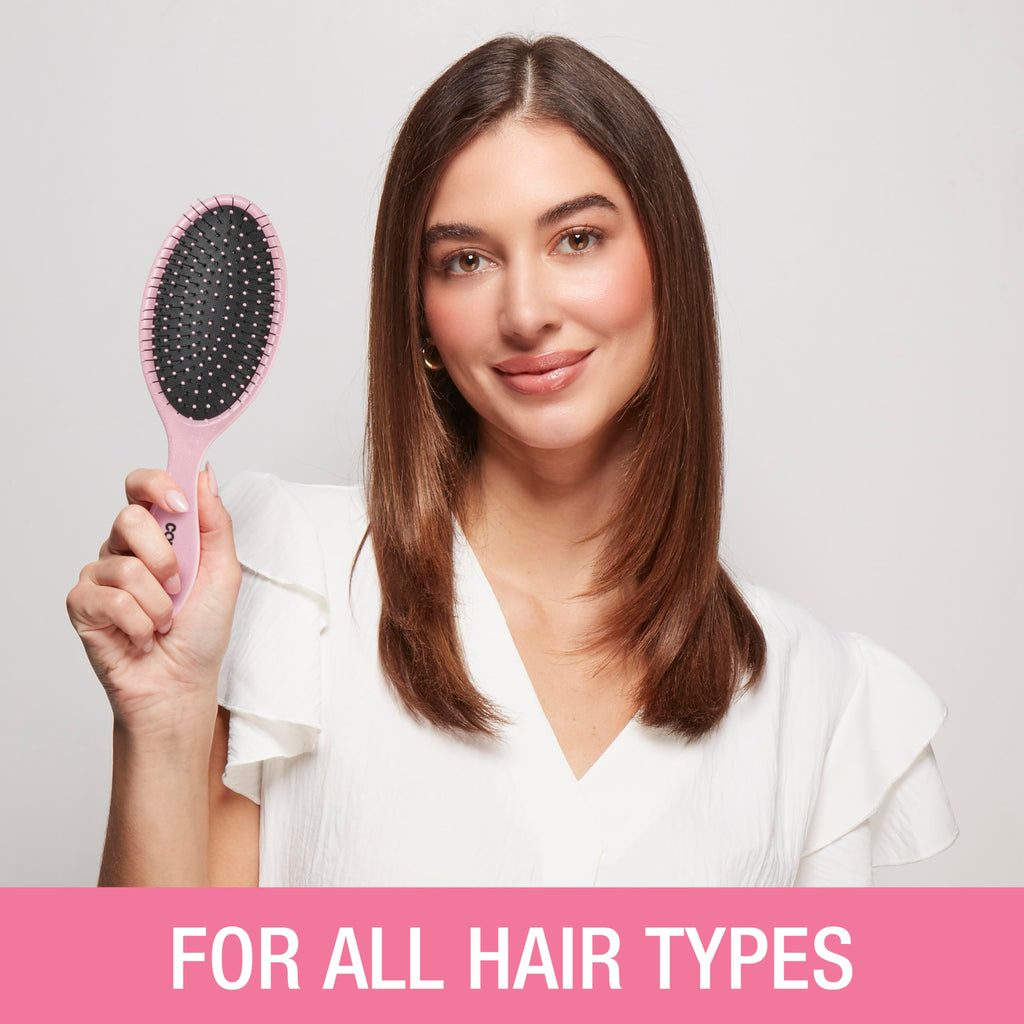 Conair Detangling Hair Brush Set 3 Pack, Use Wet and Dry, Ideal for All Hair Types, Detangling Brushes for women and girls, gifts for her, Glitter Silver, Blue, Pink