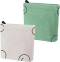 Teircno 2 PCS Corduroy Period Bag for women, Cute Sanitary Napkin Storage Bag Portable Period Pouch with Zipper, Sanitary Pads Bag Tampons Holder for Purse First Period