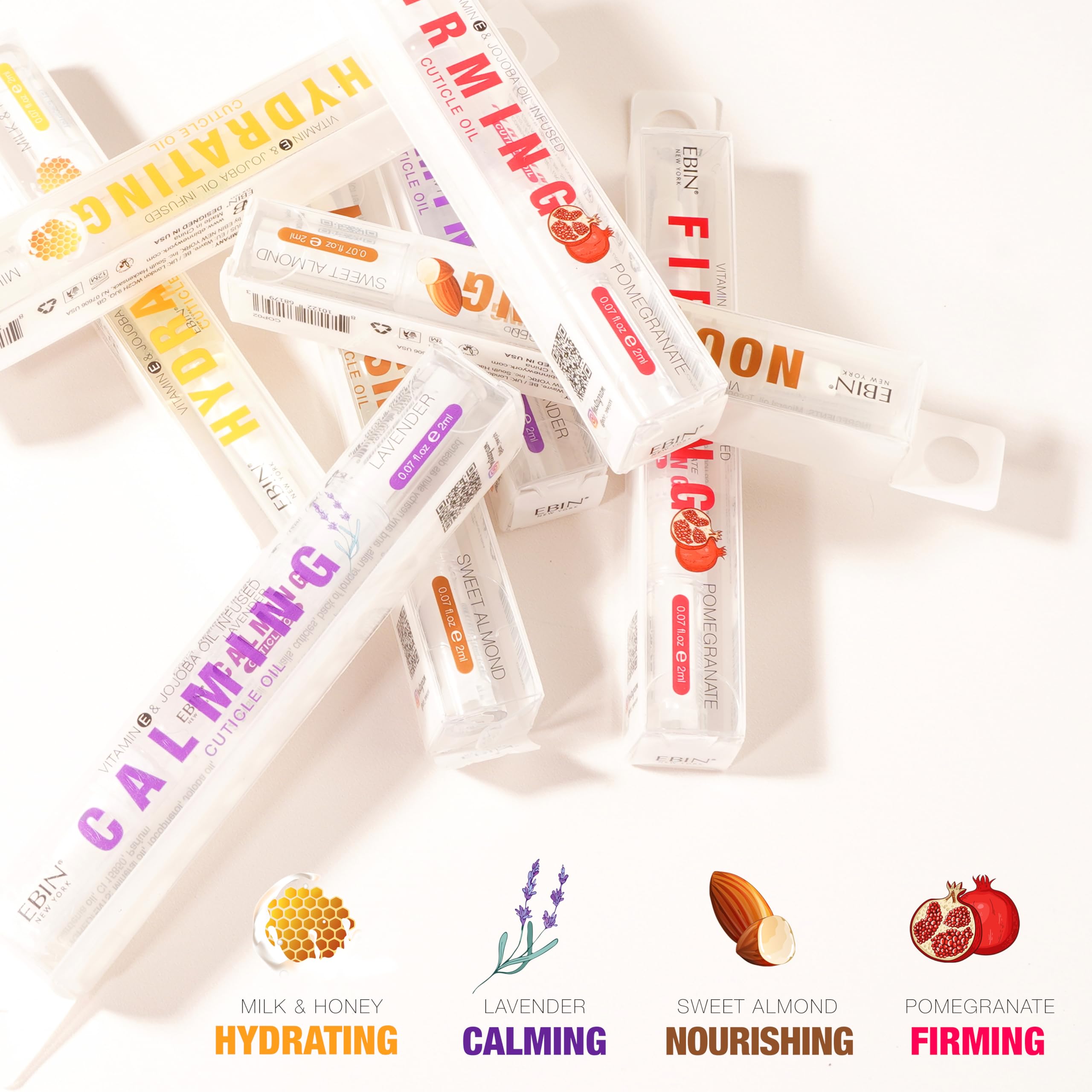 EBIN NEW YORK Cuticle Oil Pen - Firming Pomegranate Infused, Jojoba Oil and Vitamin E Blend to Soften Cuticles and Strengthen Nails, Travel Size