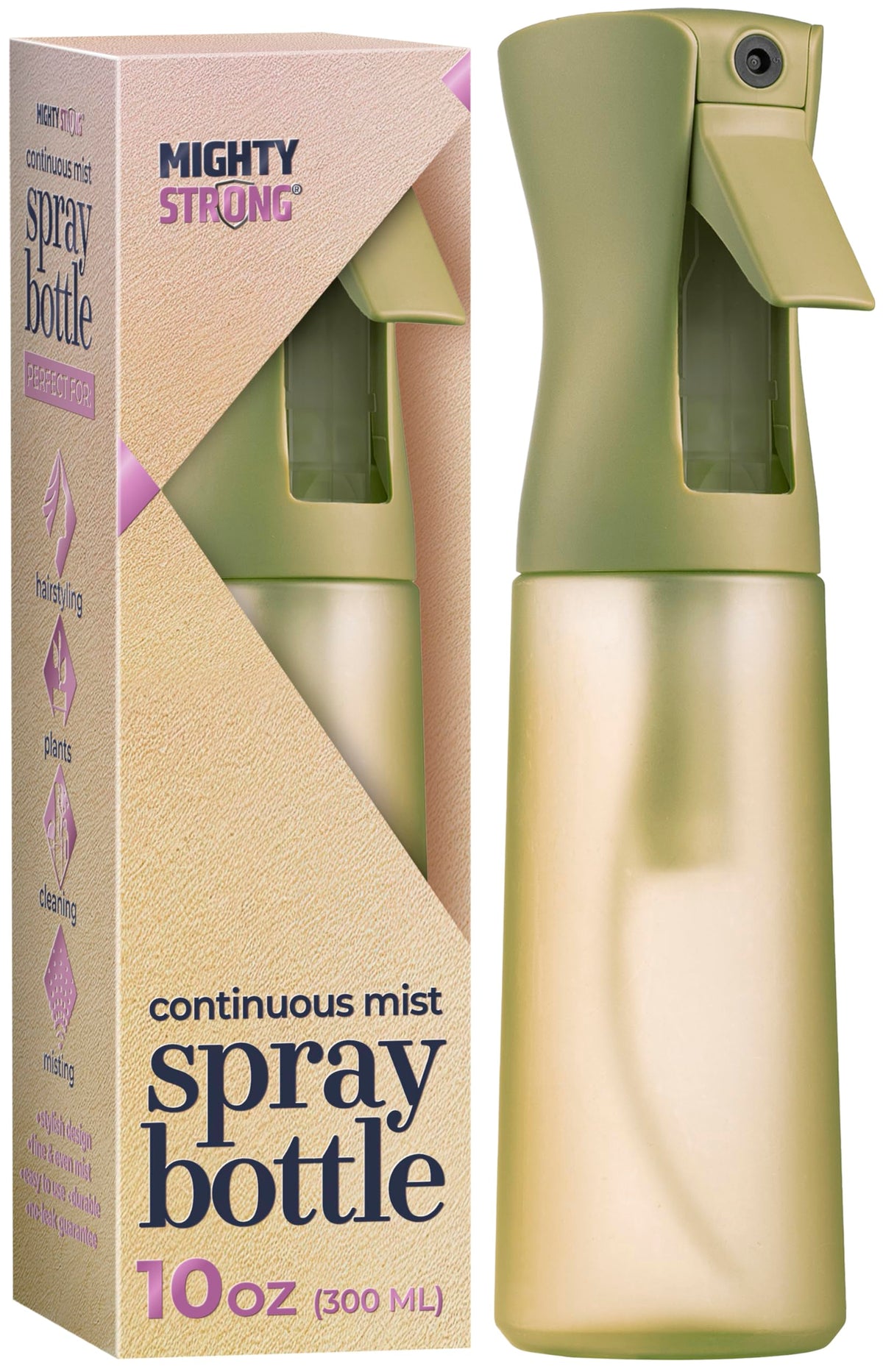 10 OZ Continuous Spray Bottles - Ultra Fine Mist Sprayer | Water Spray Bottle For Hair Stuff, Mister Spray Bottle For Plants Mister | Hair Spray Bottles For Hairstyling, Cleaning, Salons