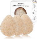 Natural Walnut Konjac Facial Sponges - Waterdrop- for Gentle Face Cleansing and Exfoliation Eco-Friendly - Skincare Face Body Washing Cleaning - with Walnut + Konjac,3pc.