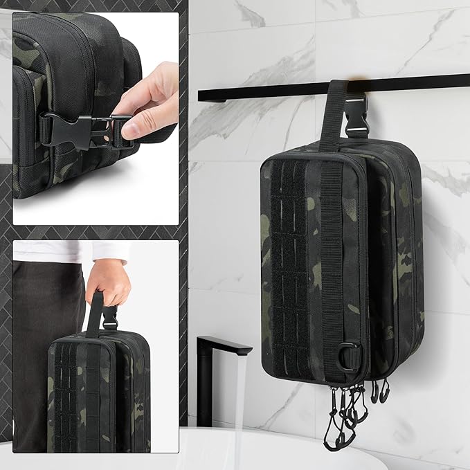 Prokva Tactical Toiletry Travel Bag for Men, Dopp Kit Shaving Organizer Bag