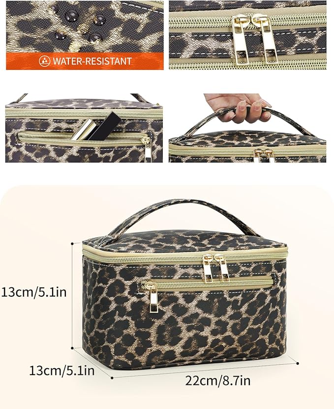Wandering Nature Makeup Bag, Women Travel Make Up Vanity Case with Handle