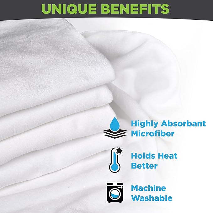 Fushay Facial Towels Professional Split Design Microfiber for Spa Steam Esthetician Supplies Salon and Barber Tools (All White)
