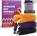 CZZXI 3-Pack African Net Sponge, Back Exfoliating Body Scrubber