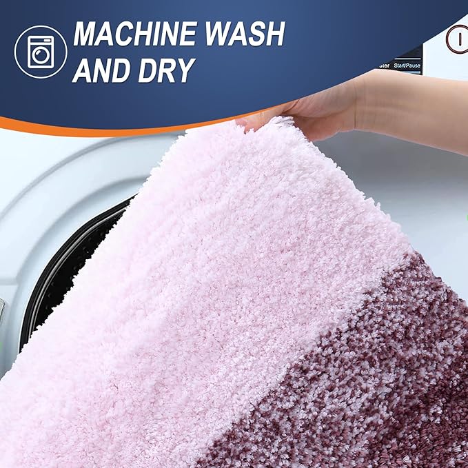 OLANLY Microfiber Bathroom Rugs Sets 3 Piece, 47"x20"+24"x16"+24"x20"