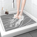Square Shower Mat Non-Slip - 32x32 Inch Soft Comfort Bath Mat with Drainage Holes, PVC Loofah Massage Bathmat for Shower, Tub, Bathroom, Wet Areas, Quick Drying