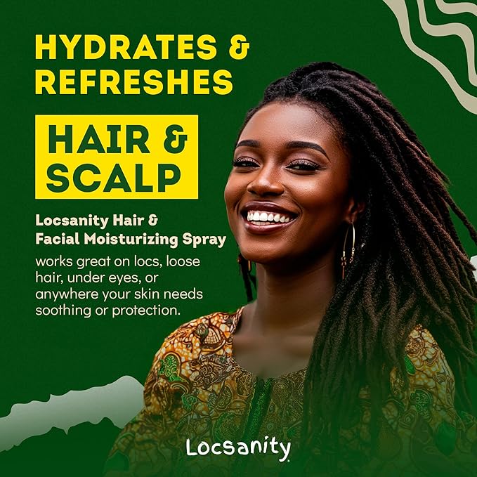 Locsanity Pure Rosewater Hair and Facial Spray – Trial Size Hydrating Face Mist to Soothe, Refresh, and Rejuvenate Skin, Reduce Oil and Buildup (4oz)
