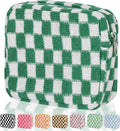 CekPo Sanitary Napkin Storage Bag, Menstrual Pad Zipper Bag Checkered Portable Period Bag Panty Liners, Tampon Storage Pouch for Women Ladies Daily Use Storage Purse Travel