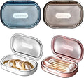Kigley 4 Pcs Hair Tie Container Small Portable Travel Cotton Swab Holder Dispenser with Lid Plastic Box Storage Containers for Small Items, 3.94 x 2.76 Inch (4 Colors)