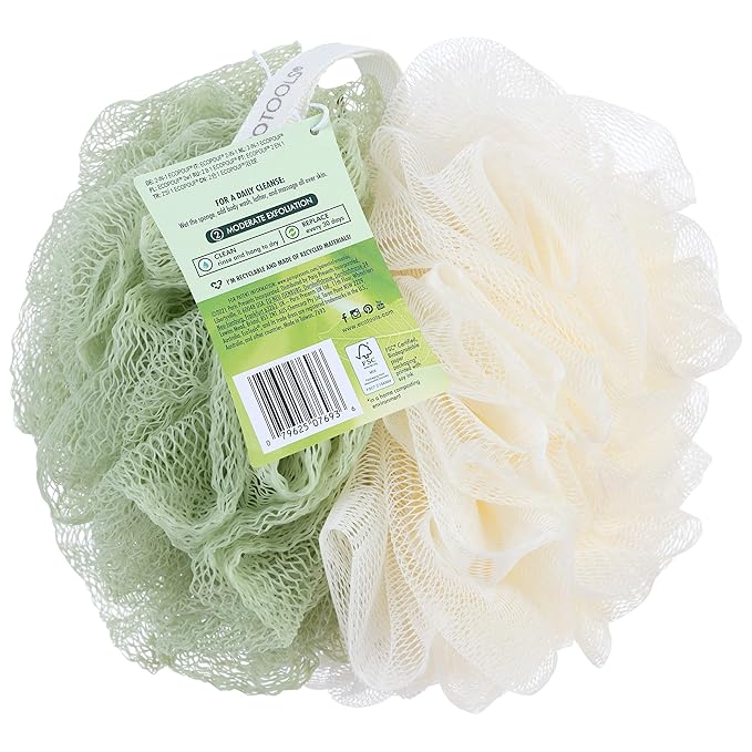EcoTools Green 2-in-1 EcoPouf Shower Loofah, 1 Count