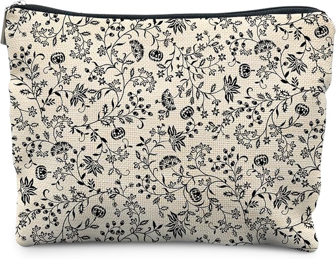 RYYCDOI Vintage Halloween Makeup Bag, Halloween Gifts for Women Her Girlfriend, Halloween Pumpkins with the Wine Cosmetic Bags Toiletry Bag for Women, Horror Makeup Bag